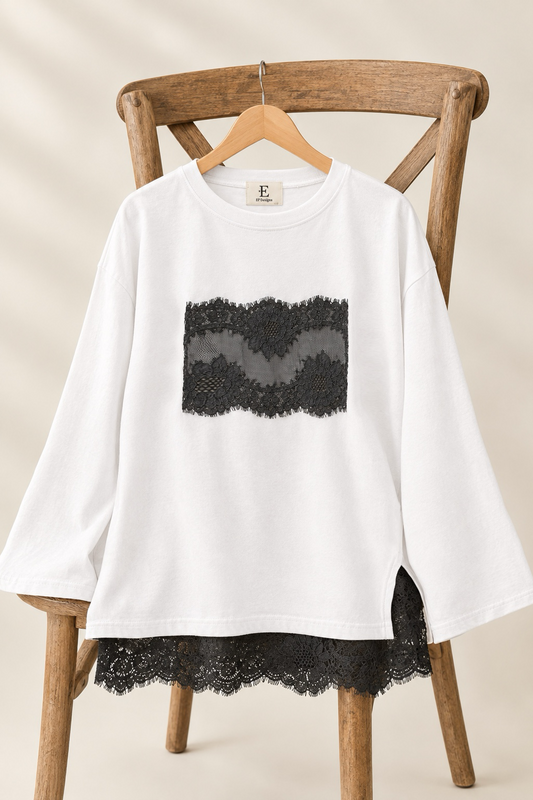 Lace White Tee