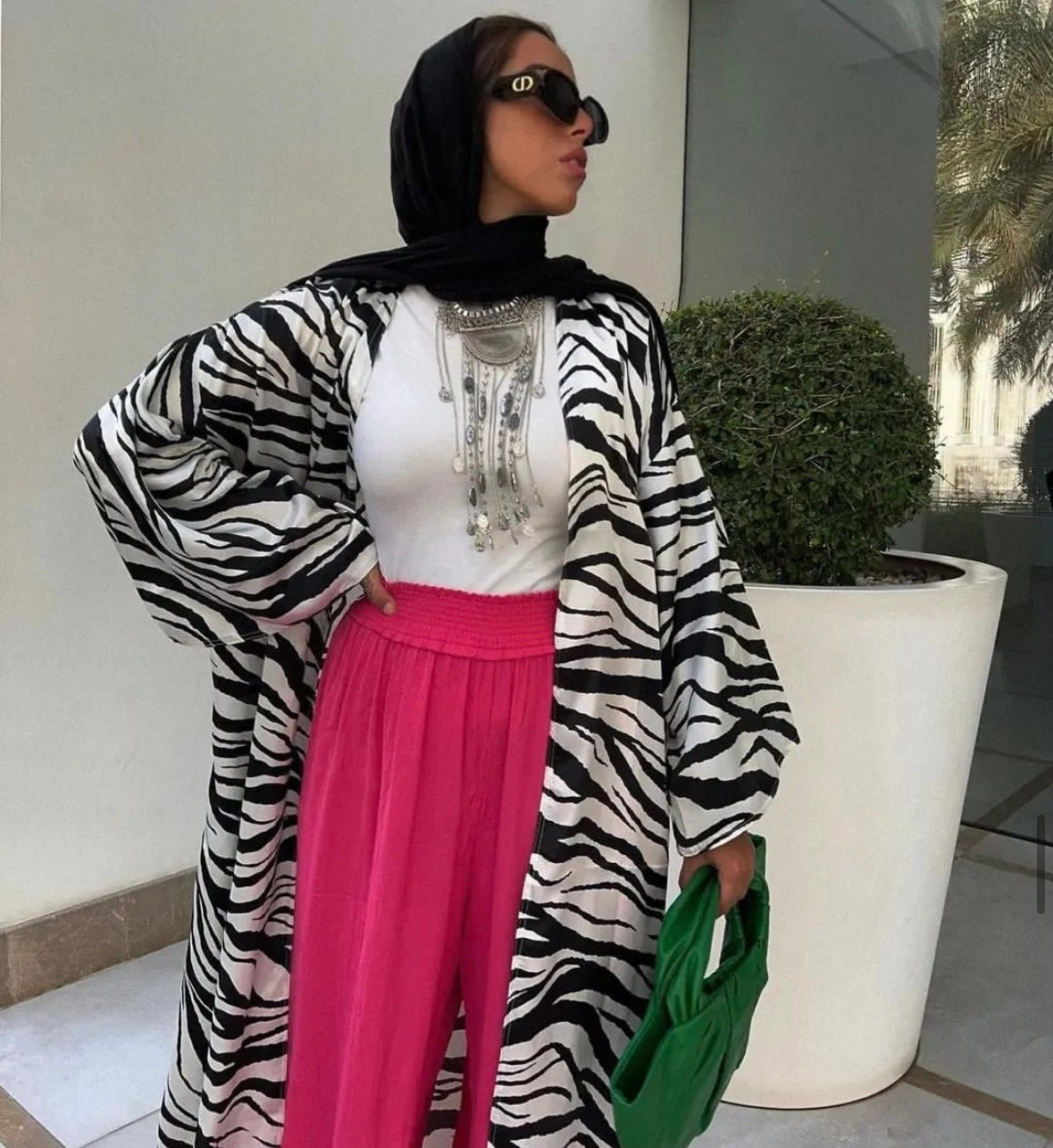 Zebra Long Cardigan