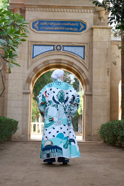 Palsteinian Kimono In White